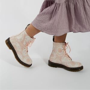 Dr Martens 1460 Pascal Pink Tie Dye Printed Suede Boots Contemporary Boho